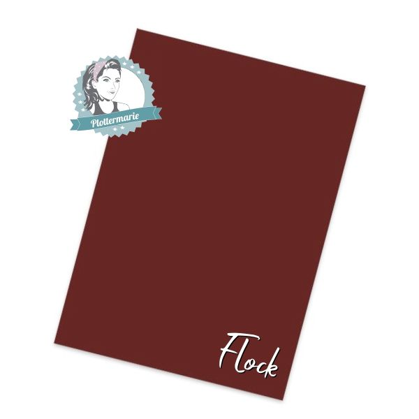 Flockfolie für Textildruck braun A4 - Plotterfolie von Plottermarie Flock Velours 480µ