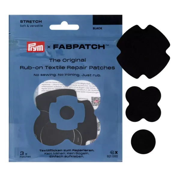 Prym x FabPatch Stretch Reparaturflicken schwarz 3 Stück