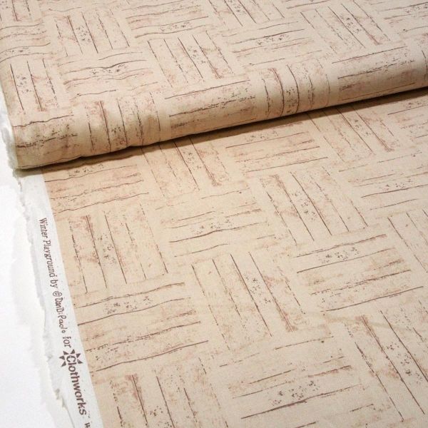 Baumwolle Vintage Parkett Holz Struktur beige - Winter Playground