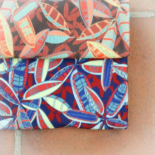 Waffeljersey Blätter braun – Waffelstruktur Jersey Viento Bienvenido Colorido