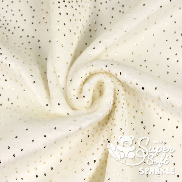 Kullaloo Plüsch SuperSoft Shorty Sparkle creme gold - Silky Minky Kuschel Nicki 100x75cm