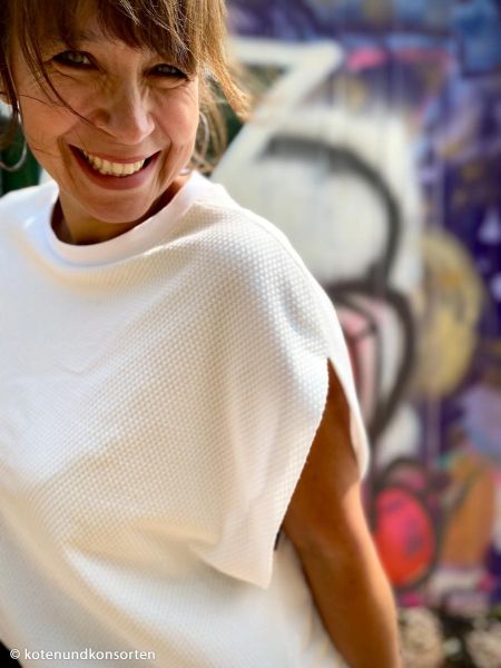 Strukturjersey Emilia von Swafing in weiß - Ökotex 210g