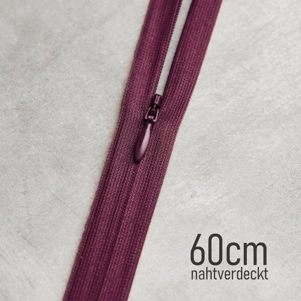 meetMILK Nahtreißverschluss Cherry 60cm – kirschrot dunkelrot YKK