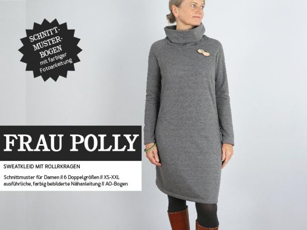 Schnittmuster FRAU POLLY • Sweatkleid mit Rollkragen von Studio Schnittreif • Gr. XS-XXL