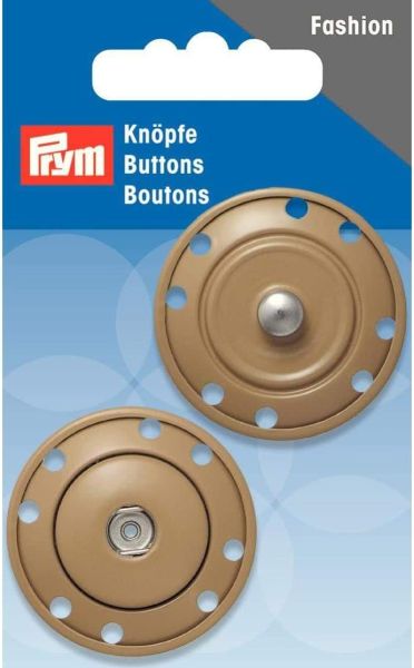 Prym Annäh-Druckknopf Ø 35 mm Beige – großer Metall-Druckknopf zum Annähen