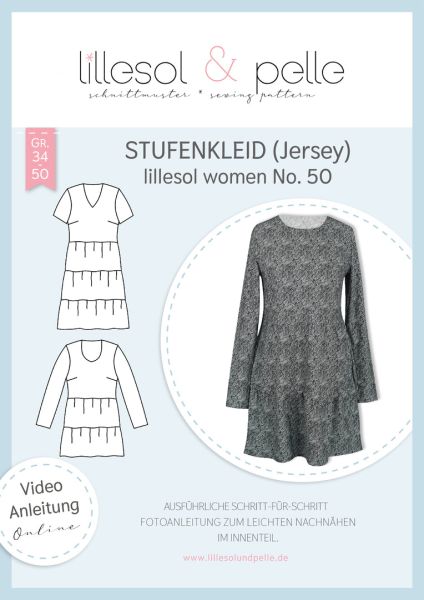 Schnittmuster Stufenkleid Jersey Damen Lillesol woman No.50 Gr. 34-50