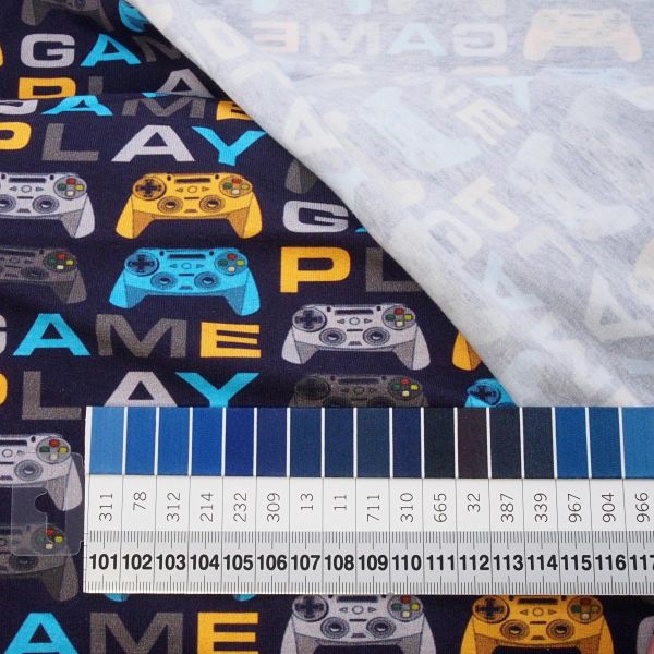 Jersey Spiele Controller dunkelblau türkis senf – Serie Game Play by KATINOH