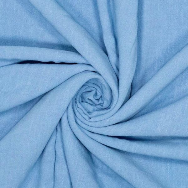 Leinen Viskose Jacquard Webware hellblau - ibiza blue