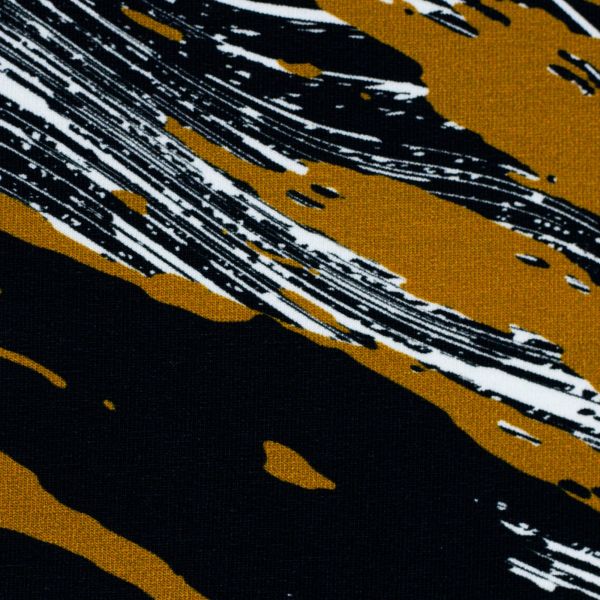 Sweat abstraktes Scratch Muster senf - French Terry Sandro von Swafing