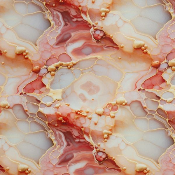Oxford Gewebe für Taschen - Flowing Bloom - Marmor coral gold – Design von Sarah Mariam für Swafing
