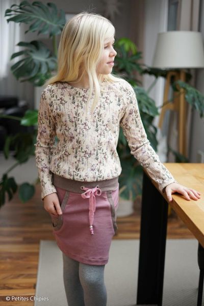 Rippjersey Blüten Gräser creme beige – Serie Garden Vibes by Cherry Picking von Swafing