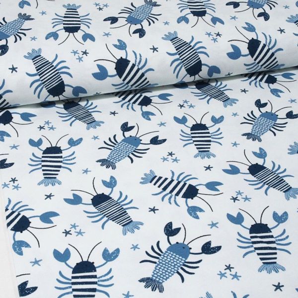 Bio Jersey Hummer Krebs Seesterne maritim – Lobster blau by Puck vom Stoffonkel