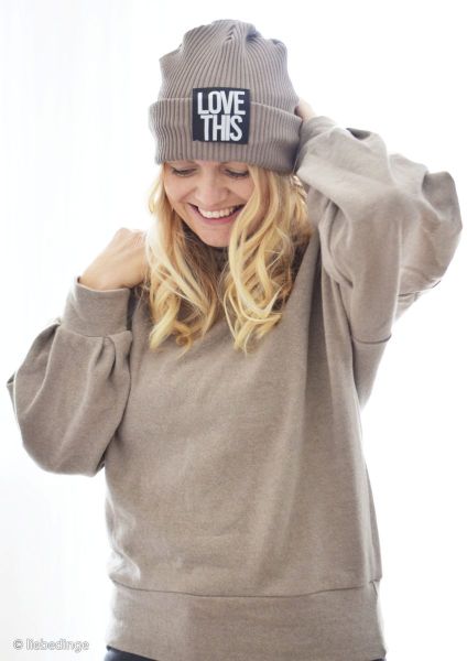 Weicher dicker Strickstoff in beige – Strick Bono von Swafing