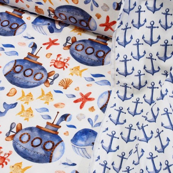 Jersey Nora maritim mit blauen Ankern