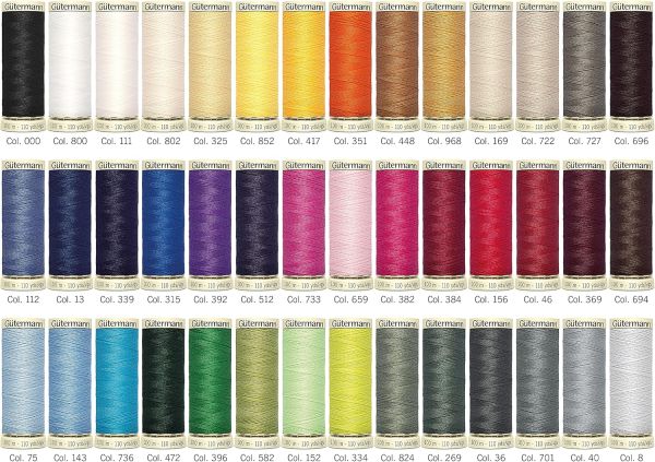 Nähgarn Set - 42x 100m Allesnäher von Gütermann im Album - Geschenkidee für Nähanfänger