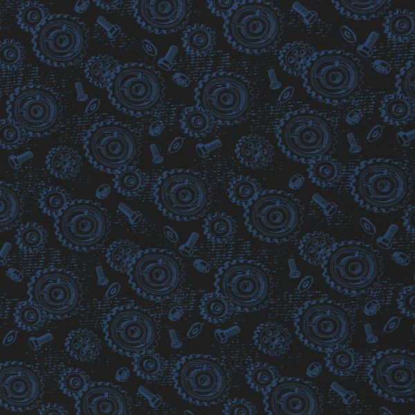 Jersey Zahnräder Schrauben blau - Happy Metal by Steinbeck von Swafing