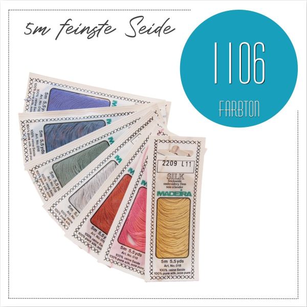 Stickgarn Madeira Silk blau 1106 - Sticktwist aus feinster Seide zum Sticken und Applizieren