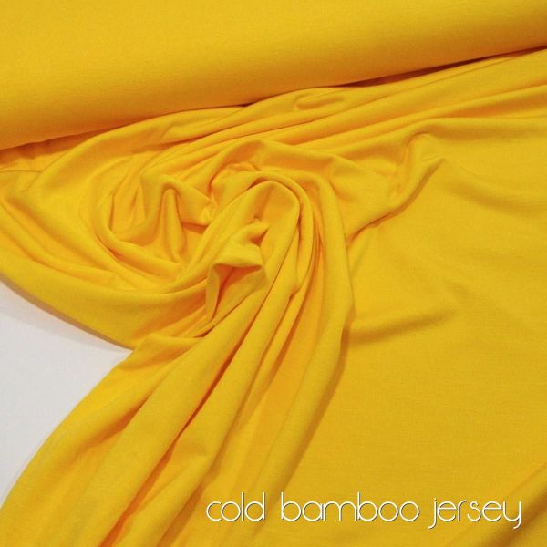 Viskose Jersey knitterfrei aus Bambus gelb - cold bamboo jersey knit