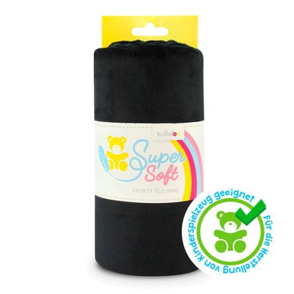 Kullaloo Plüsch SuperSoft Shorty schwarz - Silky Minky Kuschel Nicki 100x75cm