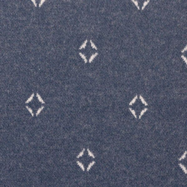 Jacquard Strickstoff Rauten jeans blau – Kuschelstrick von Swafing