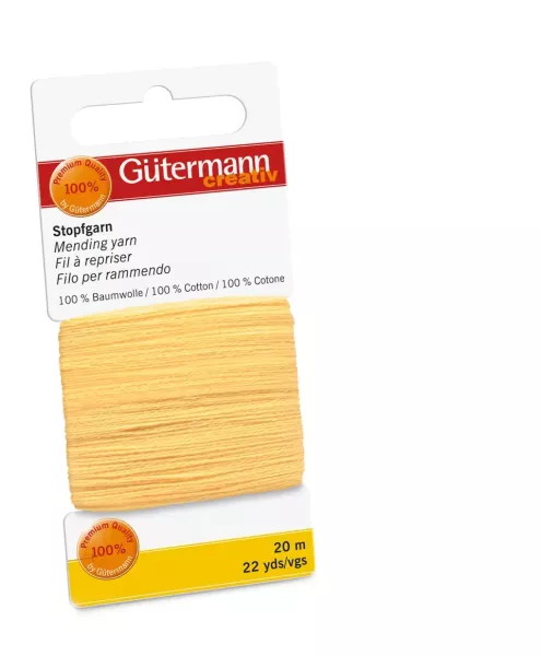 20m Gütermann Stopfgarn gelb – 100% Baumwolle für Reparaturen & Handarbeiten