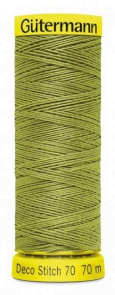 Deco Stitch 70 moos grün - 70m kräftiges Nähgarn Fb. 0582 von Gütermann für Zierstiche und Steppnäht