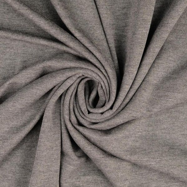 Viskose Sweat uni dunkelgrau meliert – butterweich & kuschlig angeraut