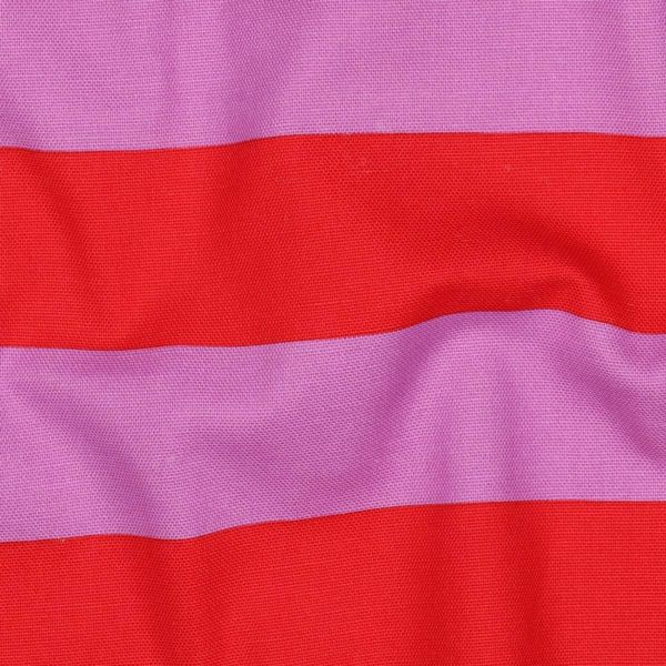 Baumwolle Canvas breite Streifen rot mauve – Dekostoff für Taschen & Kissen Blockstreifen
