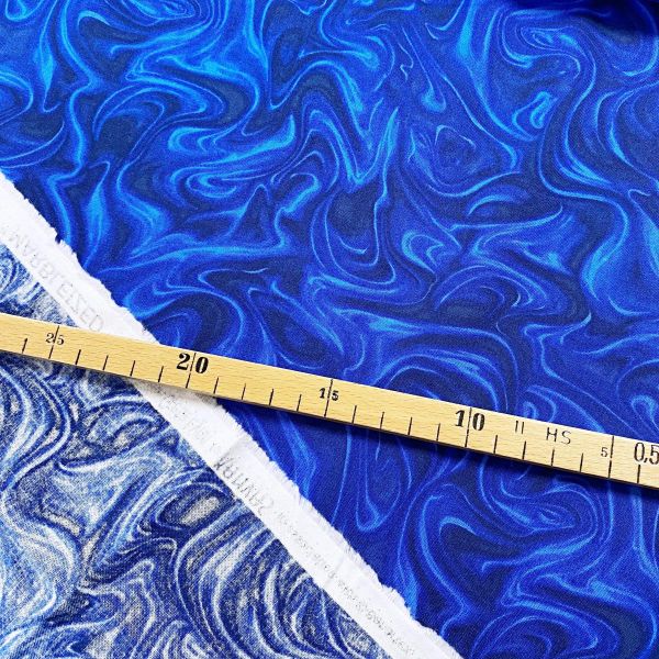 Baumwolle Marmor royal blau - Serie Marbleized by Greta Lynn