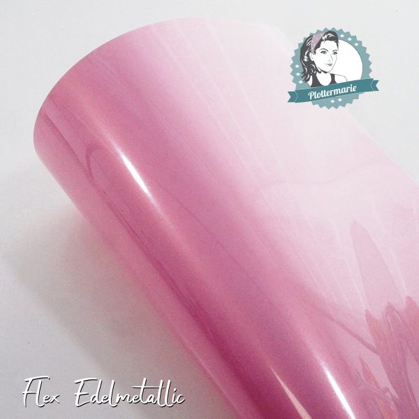 Flexfolie für Textildruck Edelmetallic A4 rosa - Plotterfolie von Plottermarie Flex 90µ