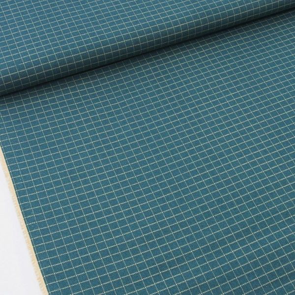 Baumwolle Karo Gitter petrol dunkelgrün - Seamstress Stitch 9777G