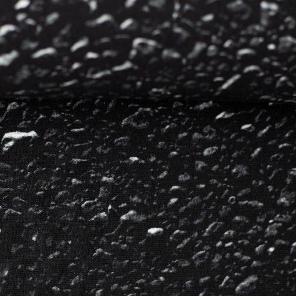 Sweat schwarzer Asphalt Steinchen - French Terry Ready to Play Kombistoff von Thorsten Berger