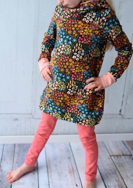 Modal Sweat kleine Blüten schwarz bunt Streublumen – Serie Joana von Swafing