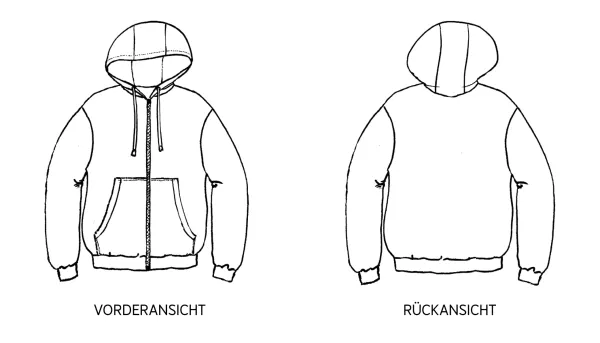 Schnittmuster HERR LOU • oversized Sweatjacke mit Fronttasche für Herren • Gr. XS-XXL