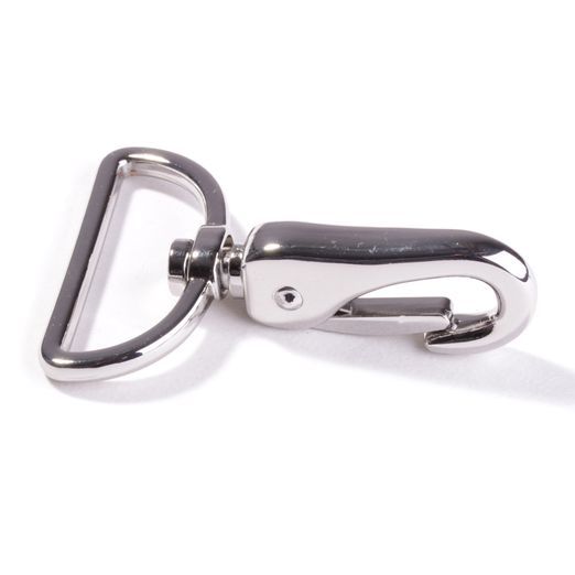 Metall Karabiner 40mm silber – für Taschen & Gurtbänder 4cm – drehbares Gelenk