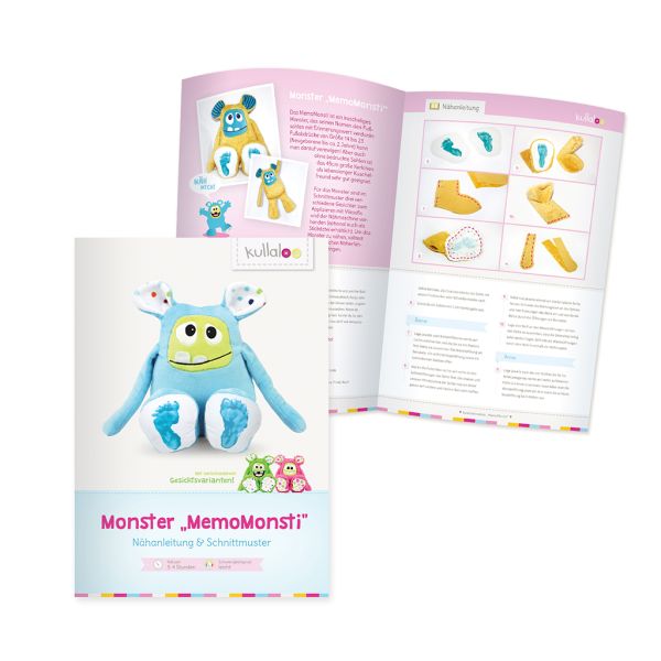 Kullaloo Monster MEMOMONSTI grün bunt – Nähset für ein Kuscheltier