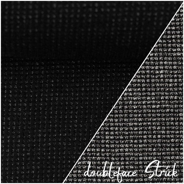 Doubleface Waffelstrick schwarz – DROGON Knit Mouline black Swafing HW22/23