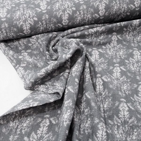 Baumwolle Musselin Vintage Ornamente Tapete grau – Double Gauze vintage wall