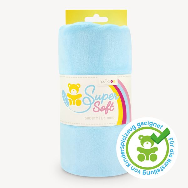 Kullaloo Plüsch SuperSoft Shorty hellblau - Silky Minky Kuschel Nicki 100x75cm