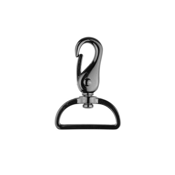 Metall Karabiner 40mm anthrazit – für Taschen & Gurtbänder 4cm – drehbares Gelenk