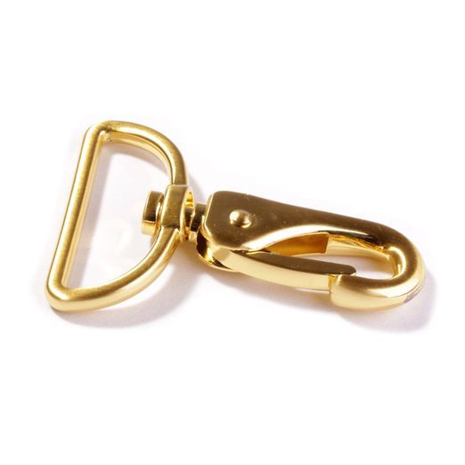 Metall Karabiner 40mm gold – für Taschen & Gurtbänder 4cm – drehbares Gelenk