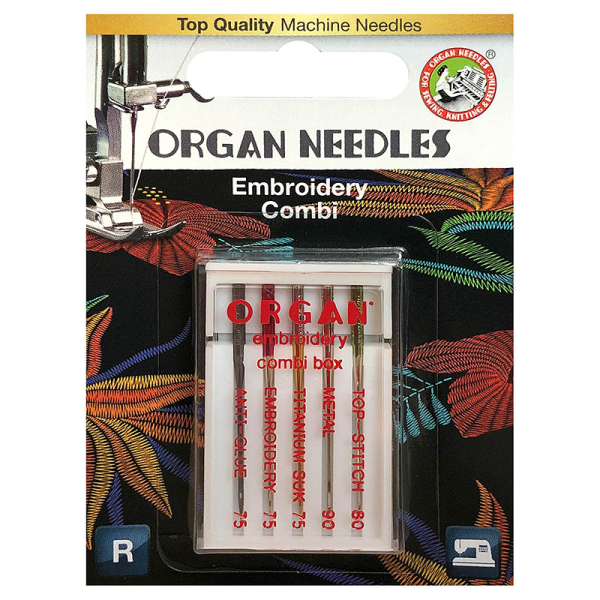 ORGAN ECO Nähmaschinen Nadeln – Embroidery COMBI BOX – für Stickarbeiten