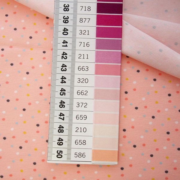 Bio Jersey Punkte lachs rosa – Mini Jungle Confetti by Puck vom Stoffonkel
