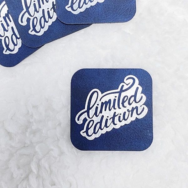 Aufnäher Label - LIMITED EDITION blau - für einzigartige Nähprojekte, Strickwerke & Gebastelte