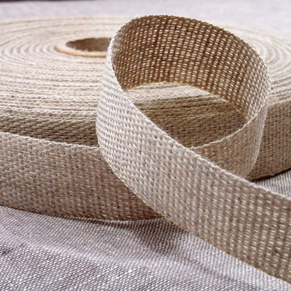 Leinenband 2cm breit natur von Acufactum - Leinen Band zum Besticken und Verzieren