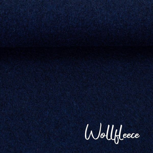 Wollfleece dunkelblau aus 100% Schurwolle - hochwertiger Wollstoff Nena von Swafing