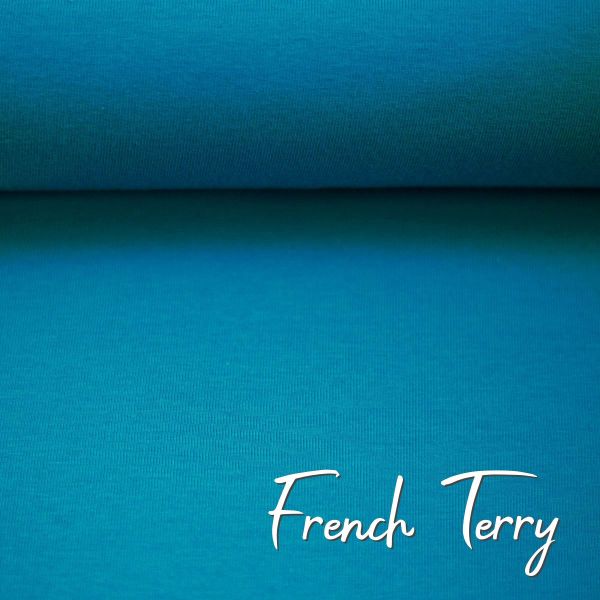 Sweat uni türkis blau - French Terry MAIKE von Swafing