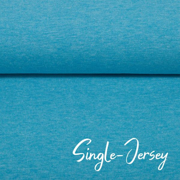 Jersey uni türkis meliert - Baumwolljersey VANESSA Melange von Swafing