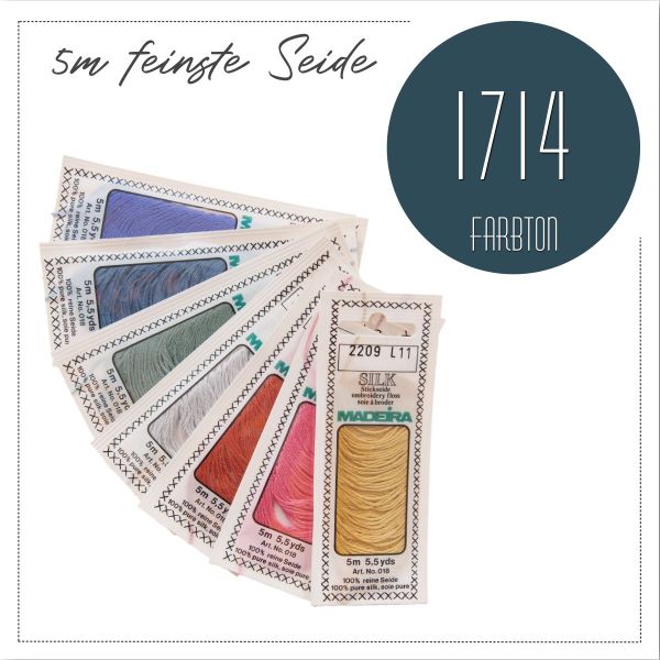 Stickgarn Madeira Silk dunkelblau petrol 1714 - Sticktwist aus feinster Seide zum Sticken und Applizieren