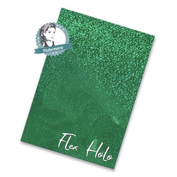 Flexfolie für Textildruck Holo Glitzer sparkle grün A4 - Plotterfolie Plottermarie 105µg